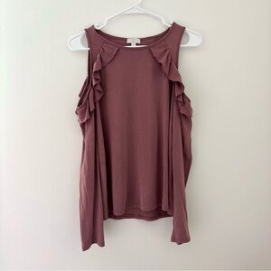 Mauve ruffle sleeve top